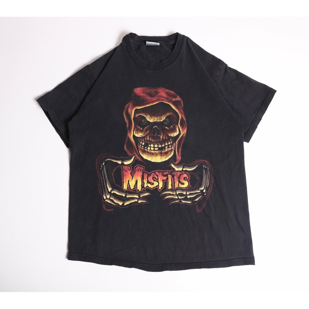 Misfits Band T-Shirt Mens Medium Black Hanes Heavyweight Fiend Skull Graphic Tee